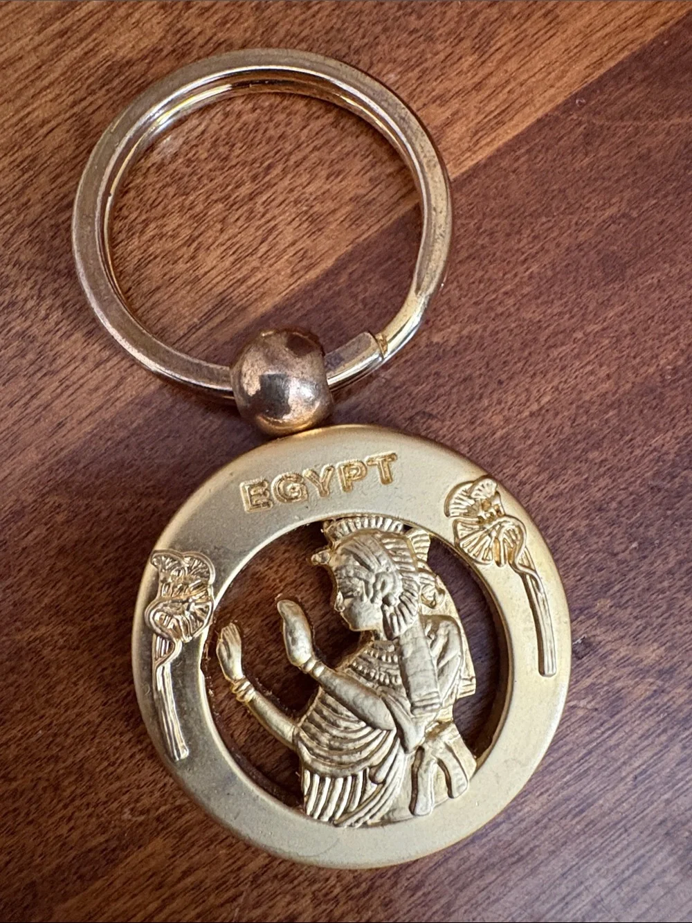 Egyptian Brass Keychain Trio - Gold Tone